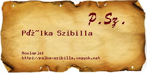 Pálka Szibilla névjegykártya